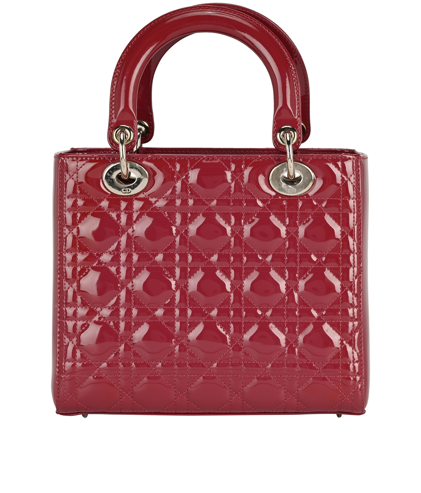 Medium Lady Dior, &pound;1,500, Handbags, Red, Patent Leather, Back view